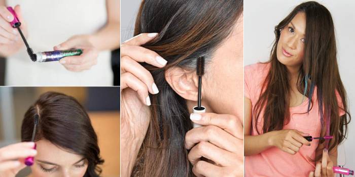 Mascara on hair for gray hair