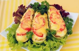 Zucchini cu brânză la cuptor