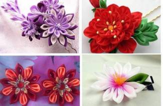 DIY satiini nauha kukat