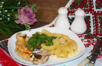 Пържени картофи с печени на фурна картофи
