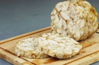 Rouleau de poulet en bouteille