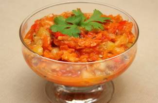 Winter squash with tomato paste