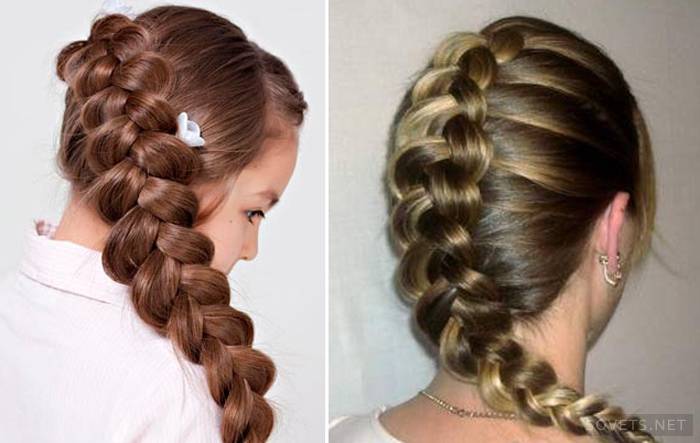 Tresses françaises dans un style classique