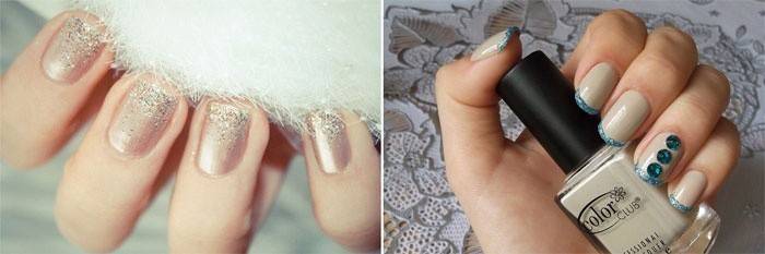 Manikürde Payetler ve Rhinestones