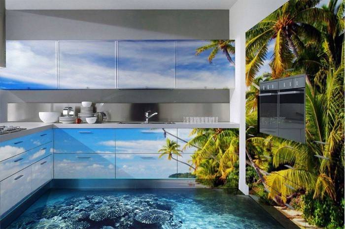 วอลล์เปเปอร์ 3d ในห้องครัว
