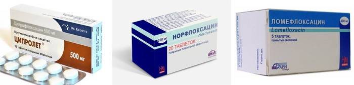 Ofloxacin, Norfloxacin und Lomefloxacin