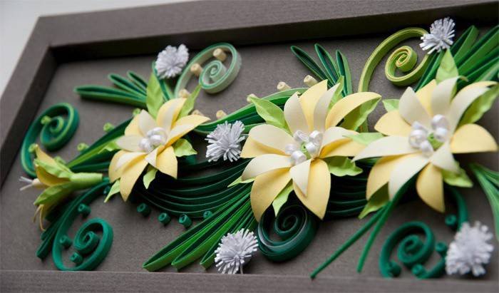 Quilling mønster med blomster
