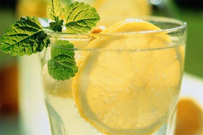 Suco cítrico com hortelã