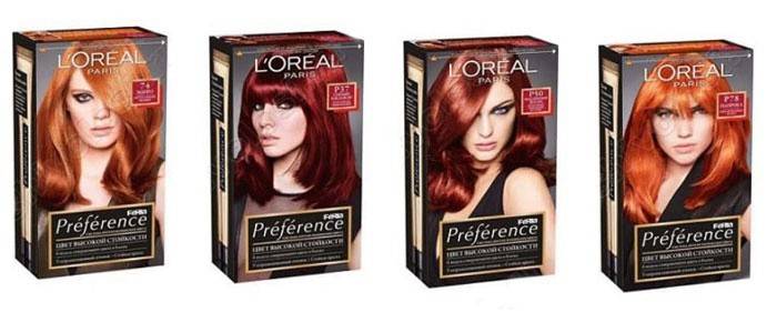 Палитра от червени и червени тонове от Loreal