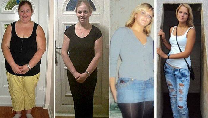 Chicas antes y después de perder peso