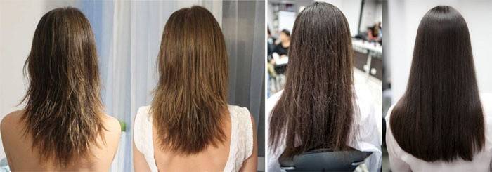 Capelli prima e dopo il trattamento
