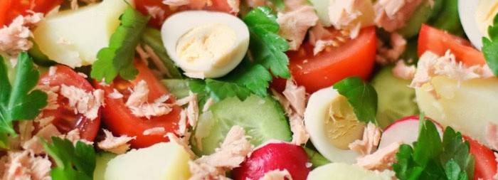 Sebzeli ton balıklı salata