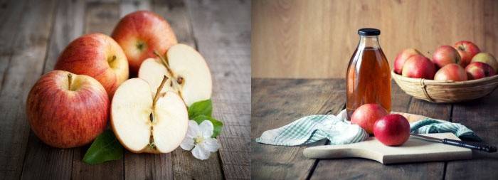 Manzanas y jugo