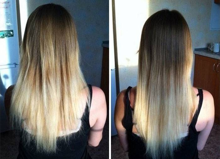 Capelli prima e dopo il taglio termico