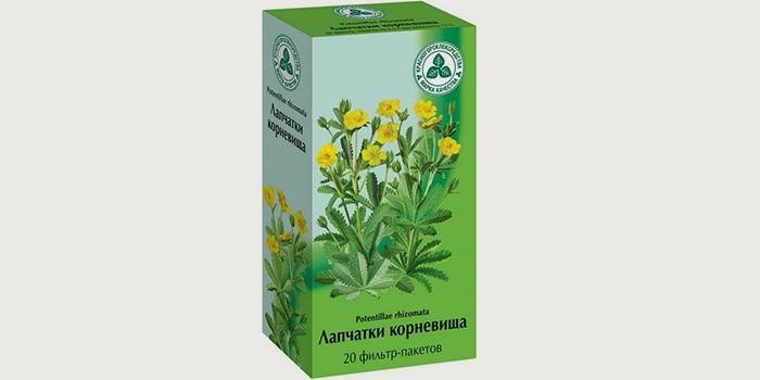 Žąsų cinquefoil skirtas moterų kolpitui gydyti