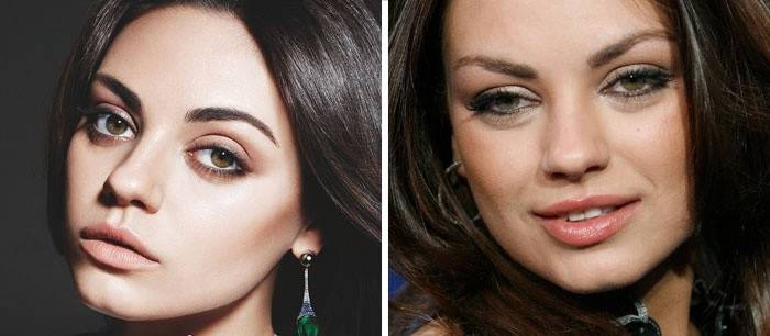 ปริมาณริมฝีปากในการแต่งหน้าของ Mila Kunis