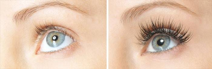 Photo des résultats de l'extension des cils 2d