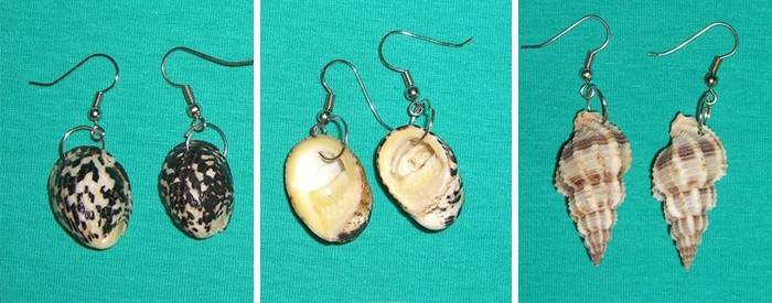 Boucles d'oreilles coquille bricolage