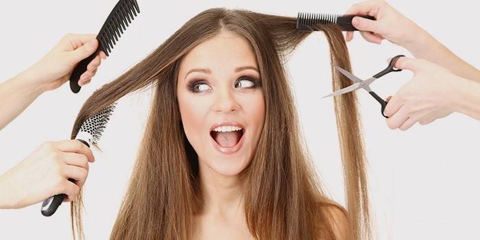 Cô gái ở tiệm làm tóc
