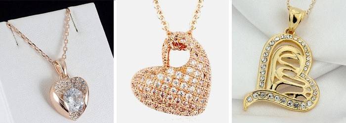 Swarovski kristalleri ile bir kolye şeklinde kalp