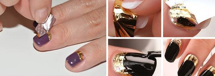 Lunaire nail art avec feuille
