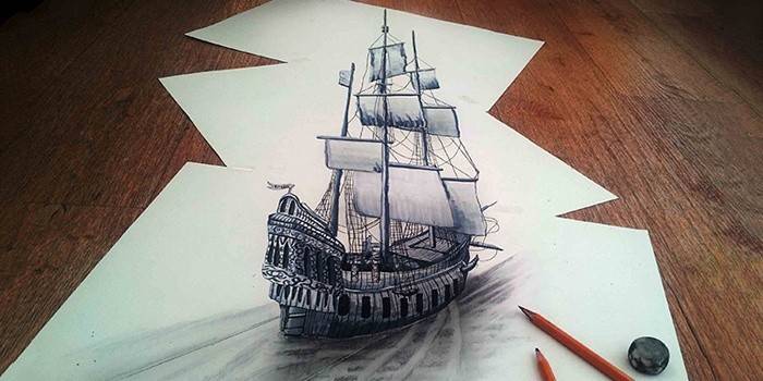 Dessin de bateau 3d