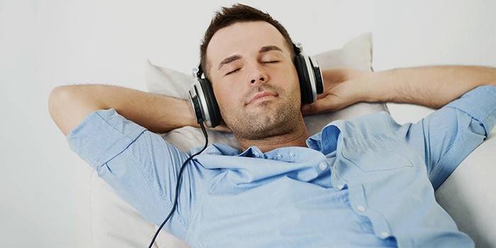 Sessão de relaxamento para a música