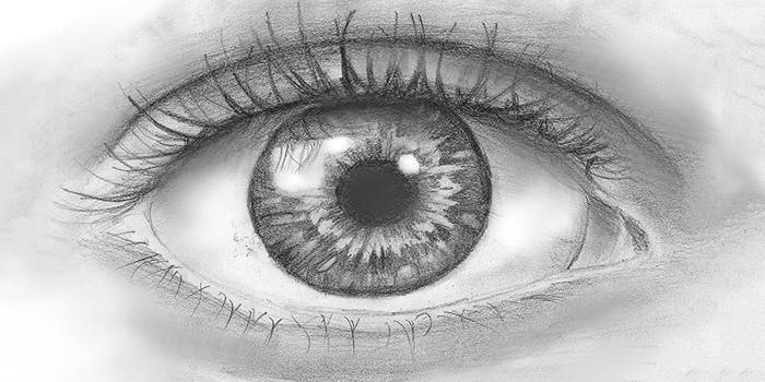 Œil dessiné au crayon