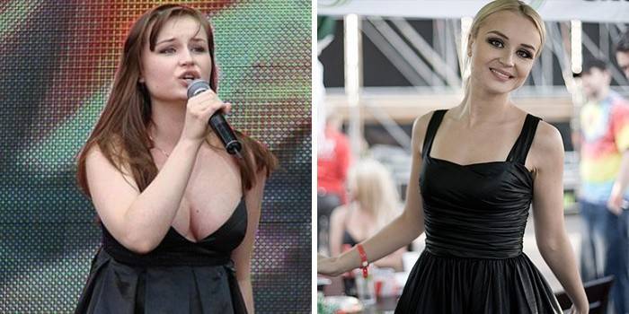 Polina Gagarina pirms un pēc svara zaudēšanas