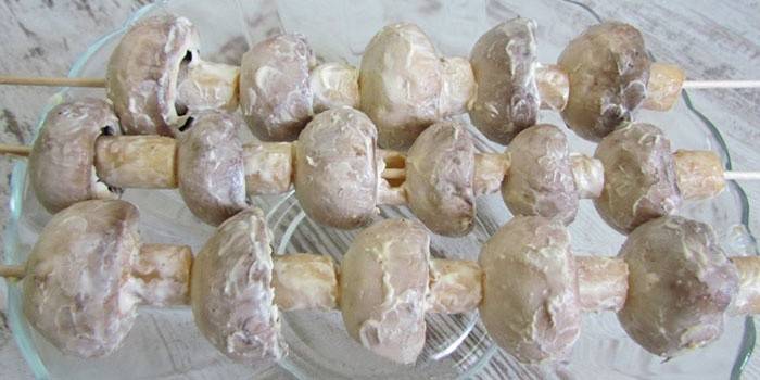 Shashlik preparado para fritar