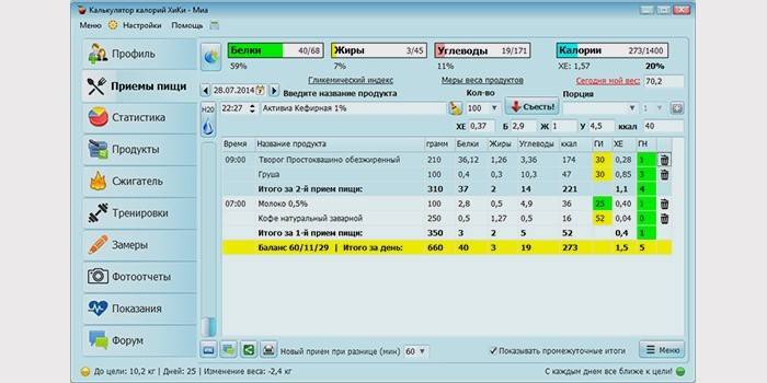 Kalória kalkulátor program