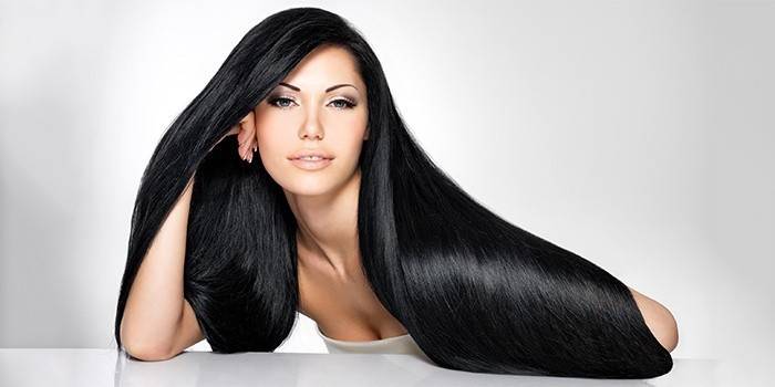 Girl with long strands