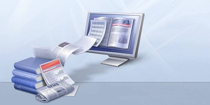 Text sa mga libro, pahayagan at computer