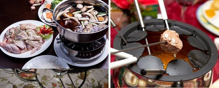 Mėsos kepimas Fondue
