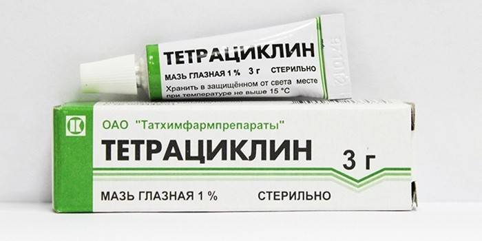 Miežių tepalo tetraciklinas