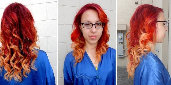 Ombre de pelo rojo