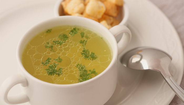 Soupe et craquelins
