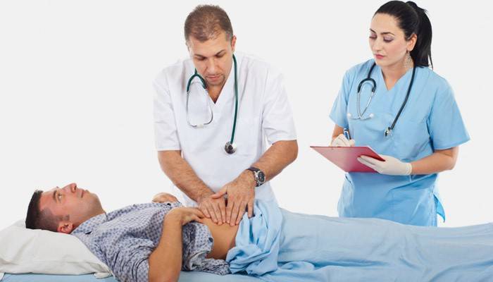 Il medico diagnostica Shchetkin-Blumberg