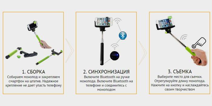 Instrucțiuni pentru conectarea și setarea unui selfie stick prin bluetooth