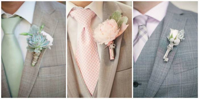 Boutonnière pour le costume du marié