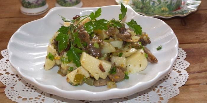 Ensalada de setas y ostras