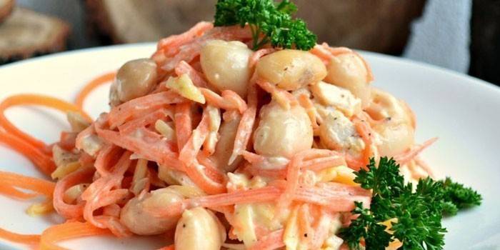 Amanida de pastanaga i fava coreana