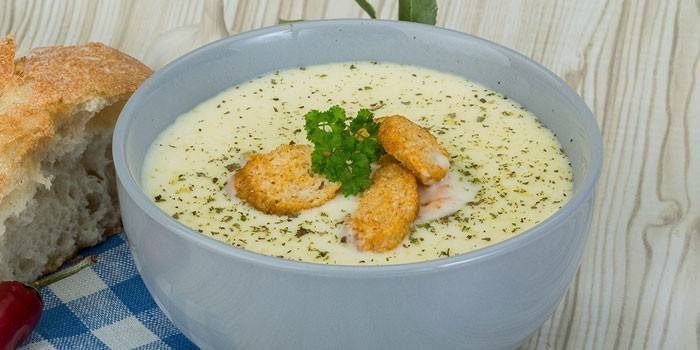 Cheese and mushroom soup