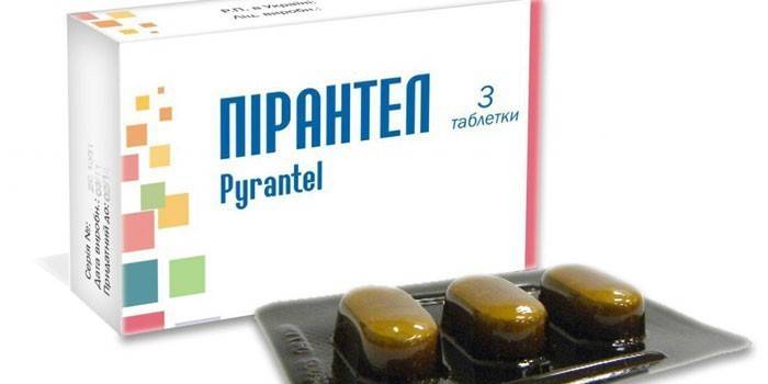 แท็บเล็ต Pyrantel ในแพ็ค