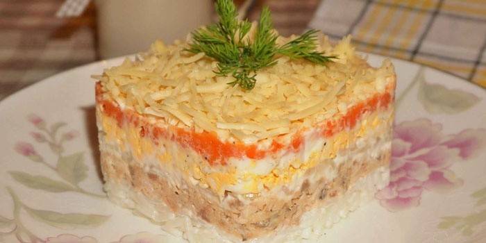 Ensalada lista en un plato