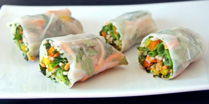 Rollitos de primavera con relleno vegetal