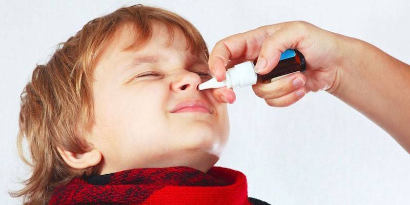 A child is instilled with a nose