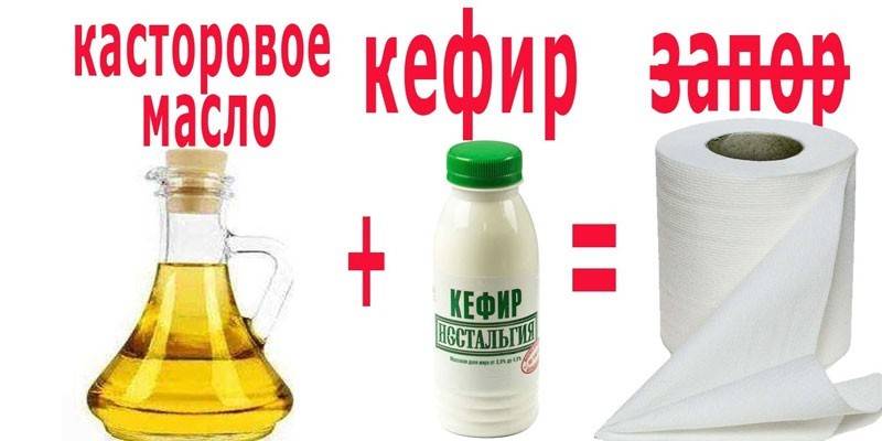 Rīcineļļa ar kefīru aizcietējumiem