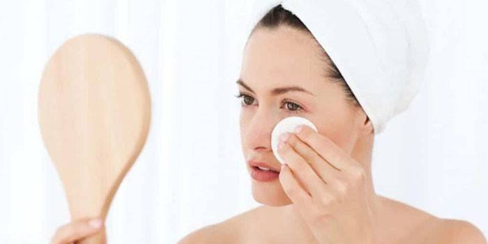 Girl caring for a face