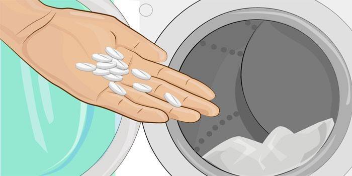 Mga amoy na tablet sa isang washing machine